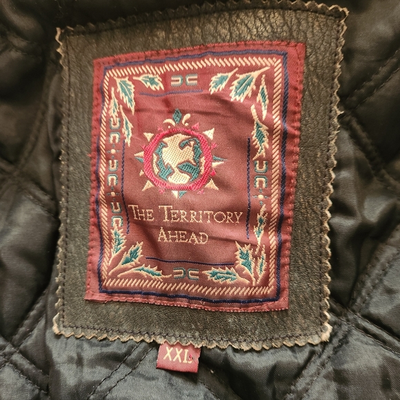 The Territory Ahead Vintage Men's Heavy Black Leather Bomber Jacket - Size XXL - Picture 11 of 14